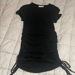 Black Ruched Mini Dress